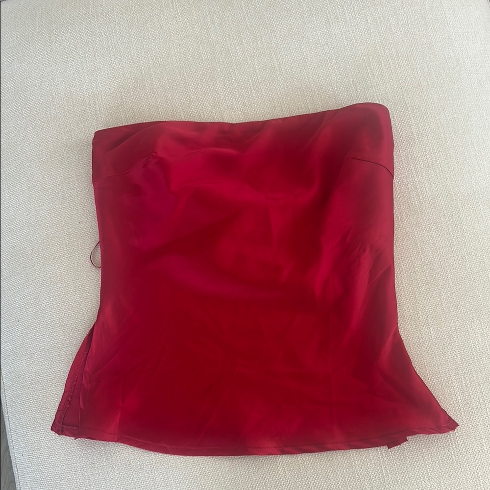 Elegant Red Strapless Top